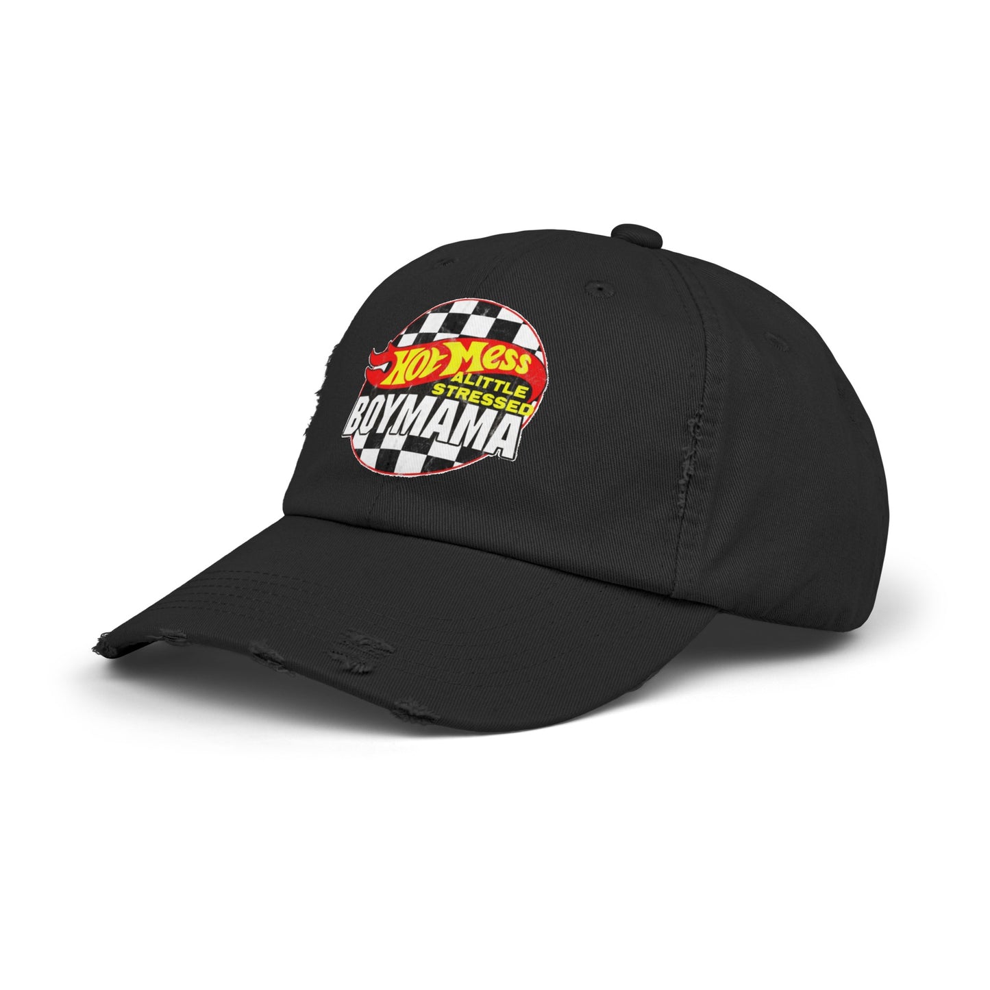 Hot Mess Boy Mama Distressed Cap