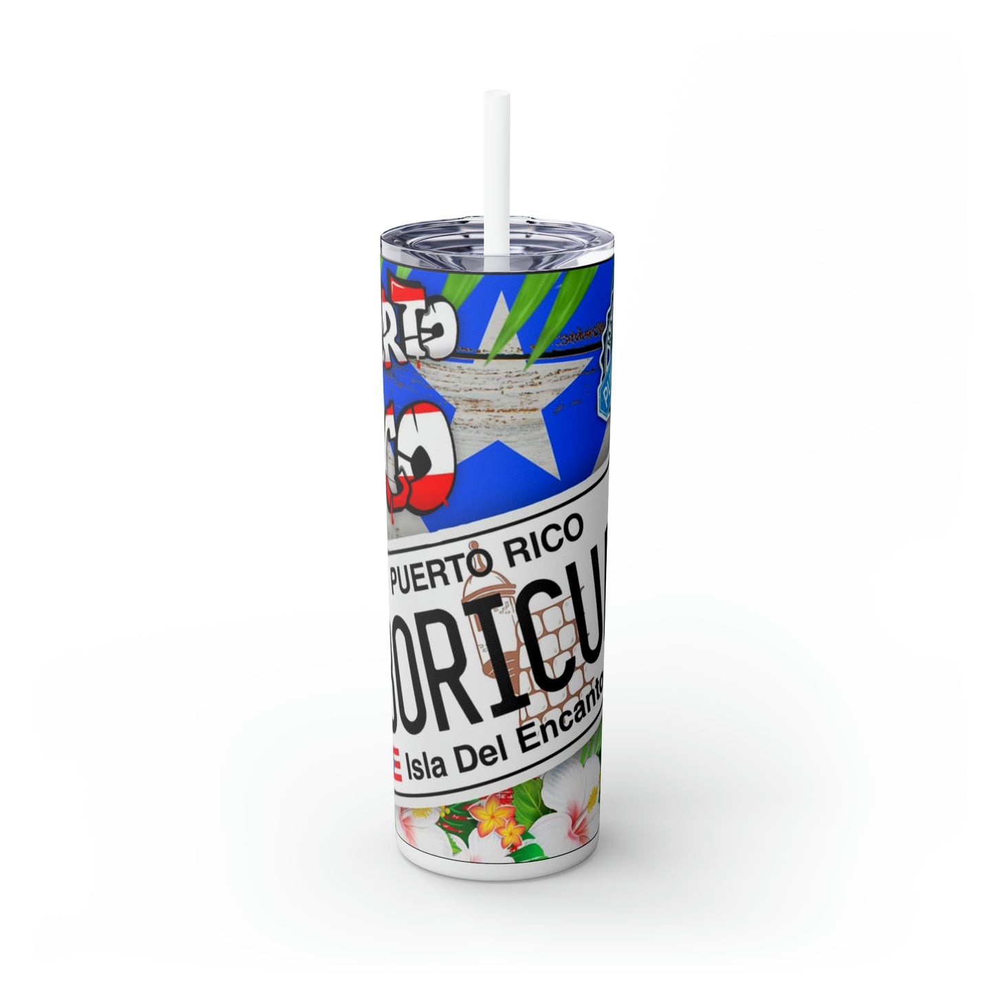 Boricua Skinny Tumbler, 20oz