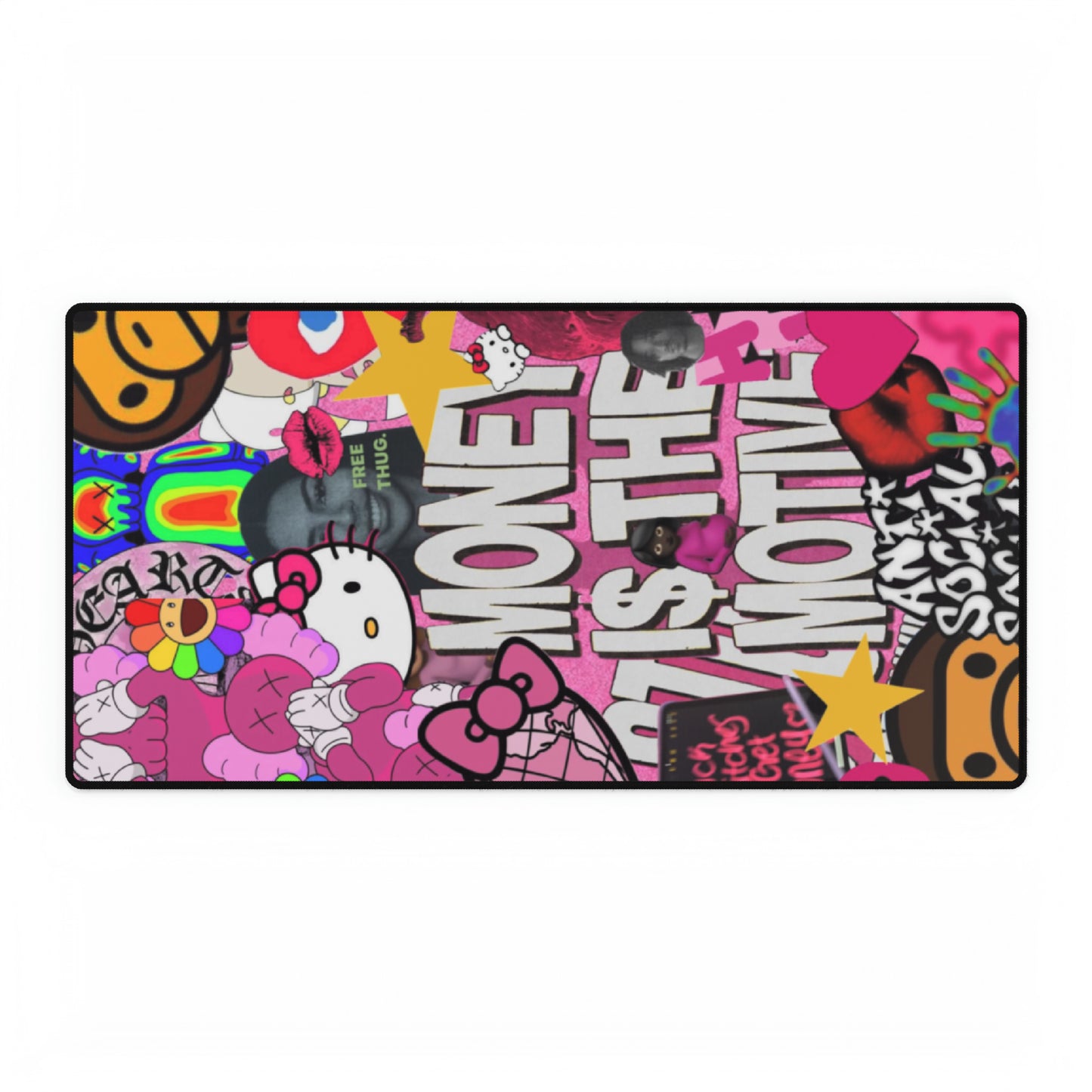 Pink Collage Desk Mat