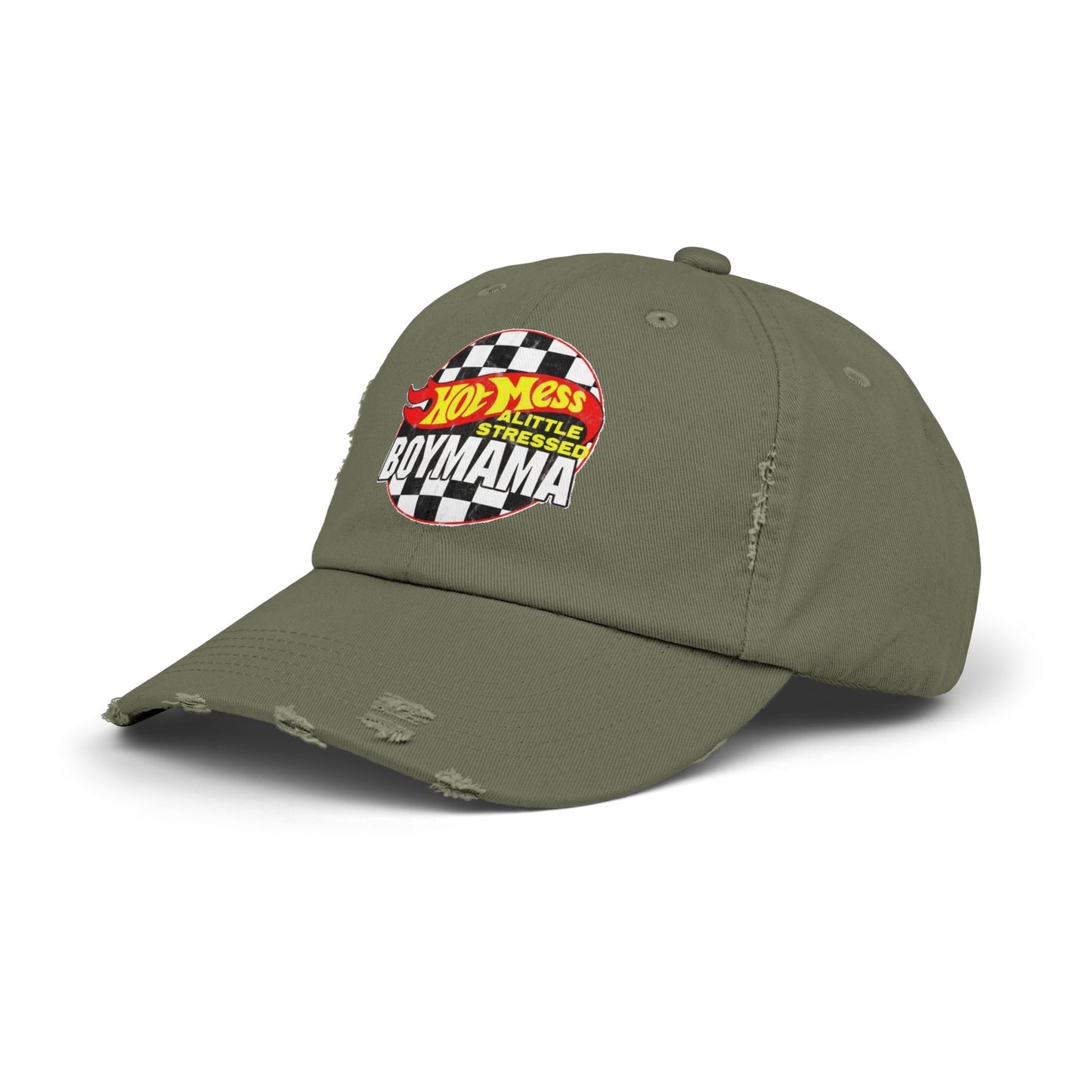Hot Mess Boy Mama Distressed Cap