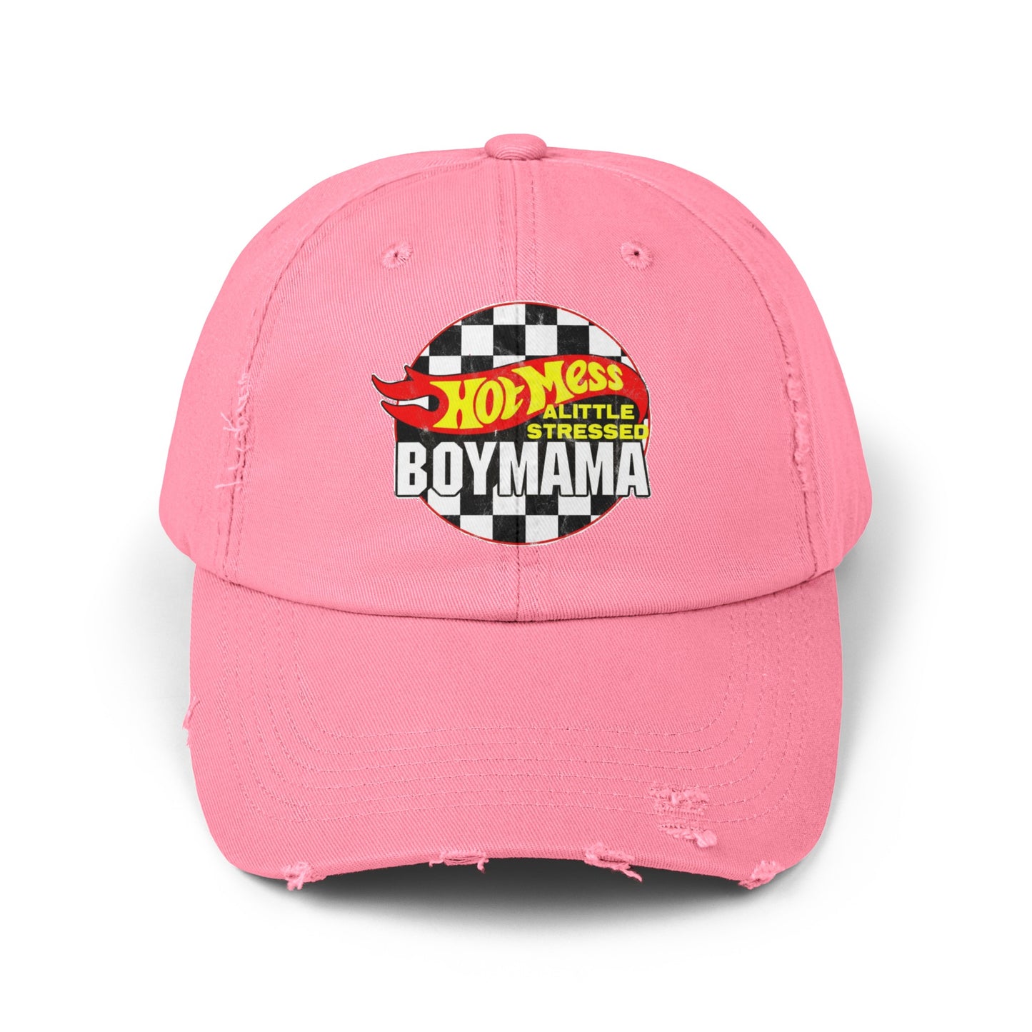 Hot Mess Boy Mama Distressed Cap