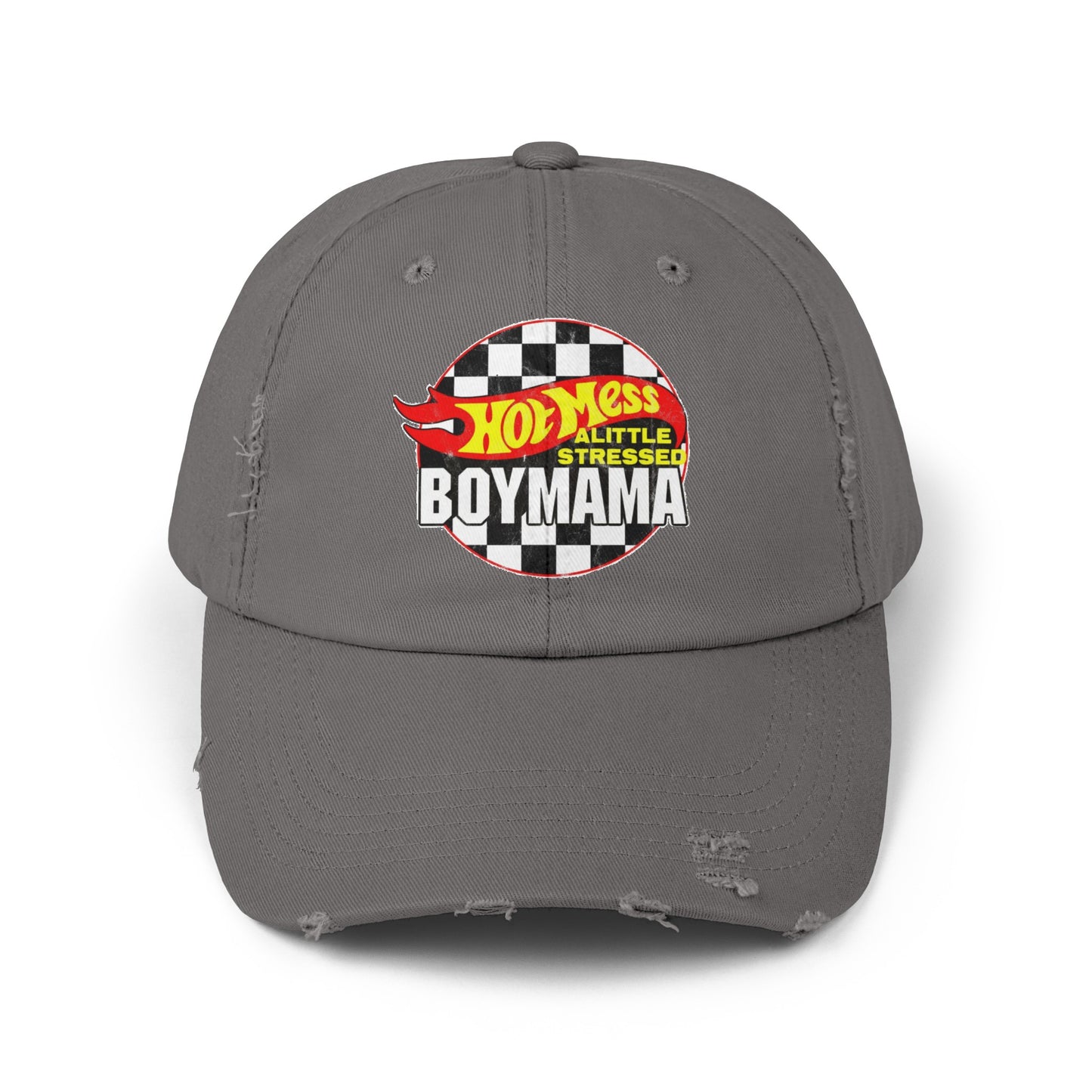 Hot Mess Boy Mama Distressed Cap