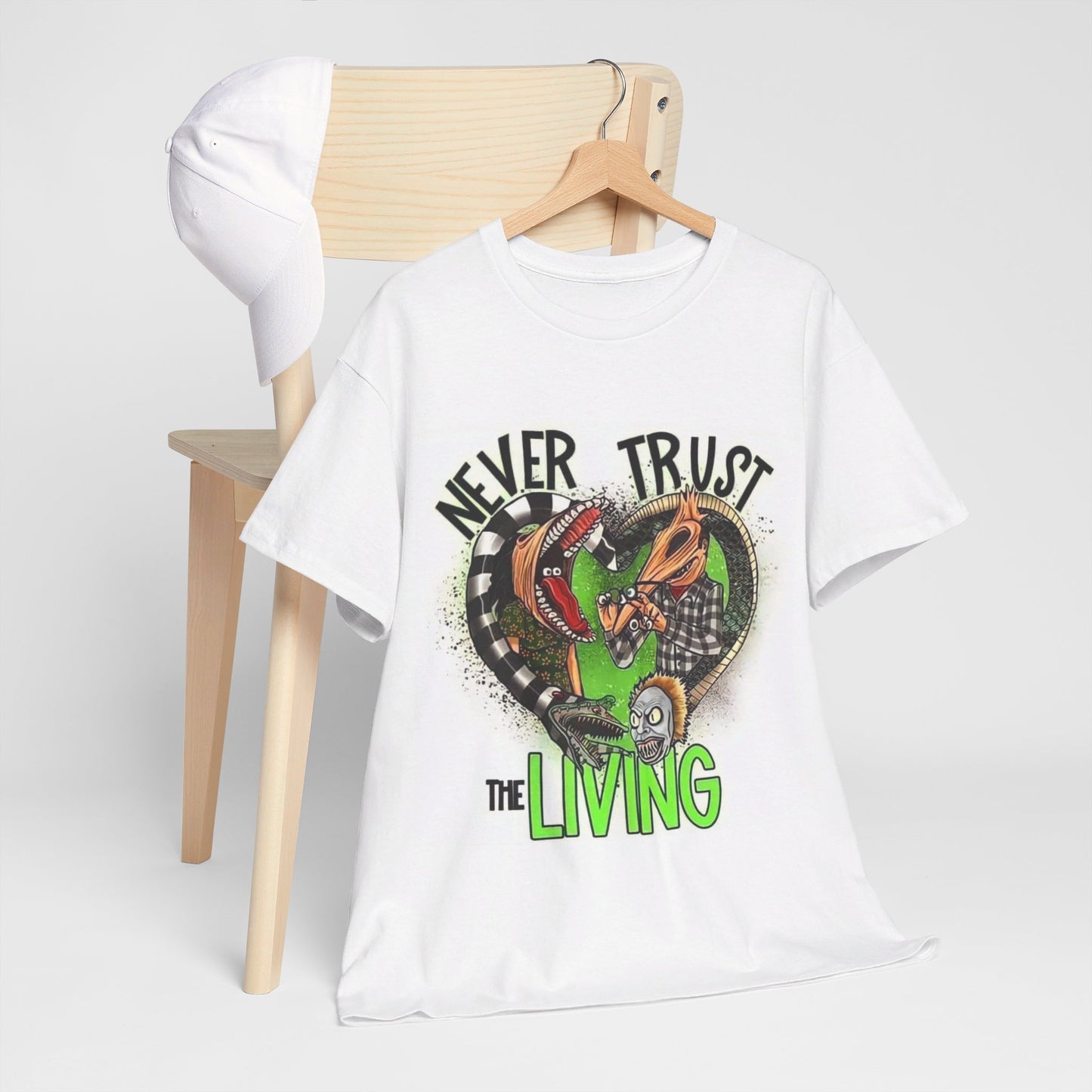 Never Trust the Living Unisex Heavy Cotton Tee