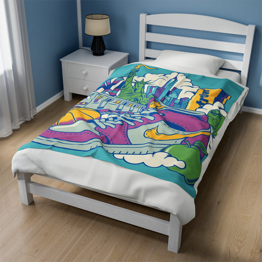 NYC Velveteen Plush Blanket