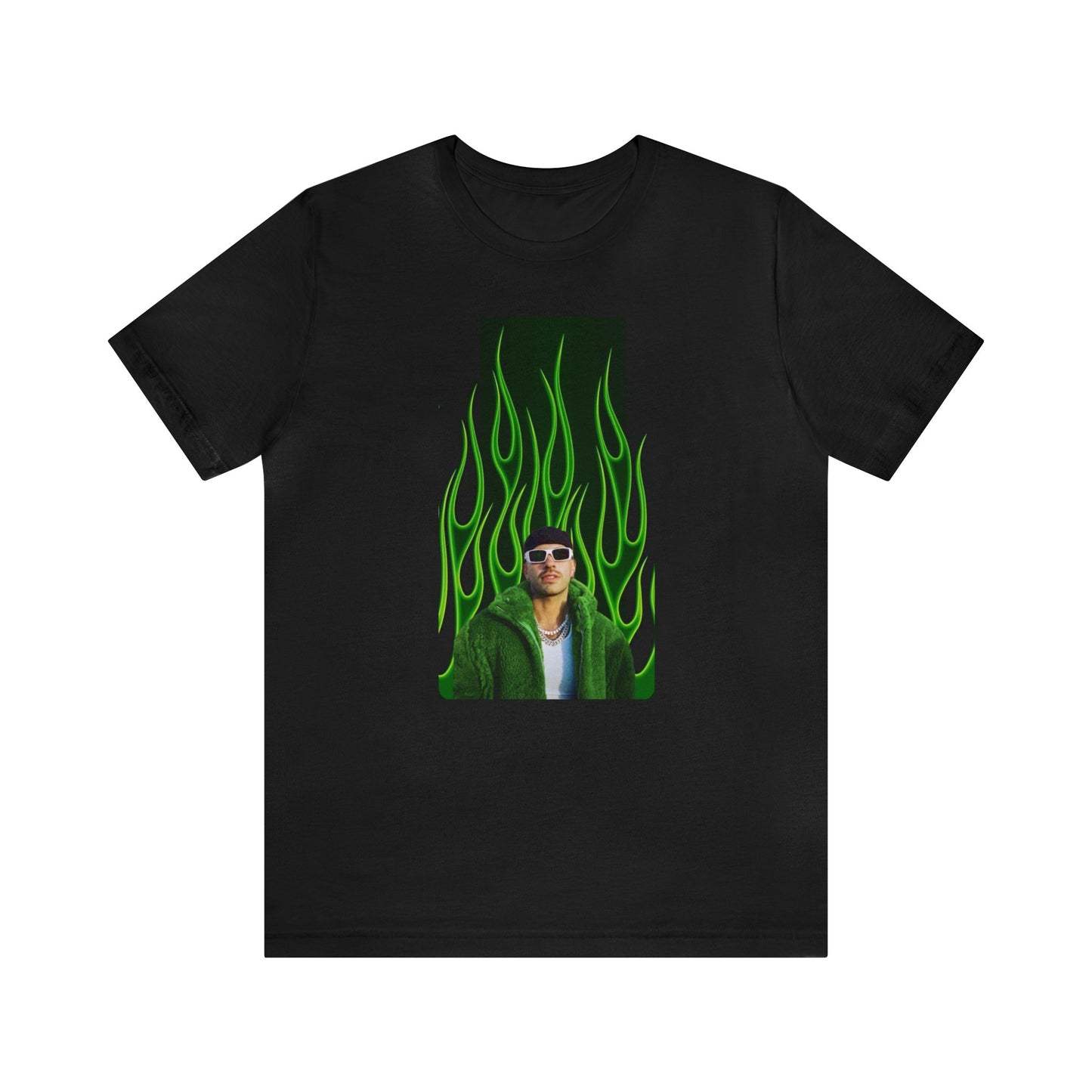 Green Flames Feid Unisex Jersey Short Sleeve Tee