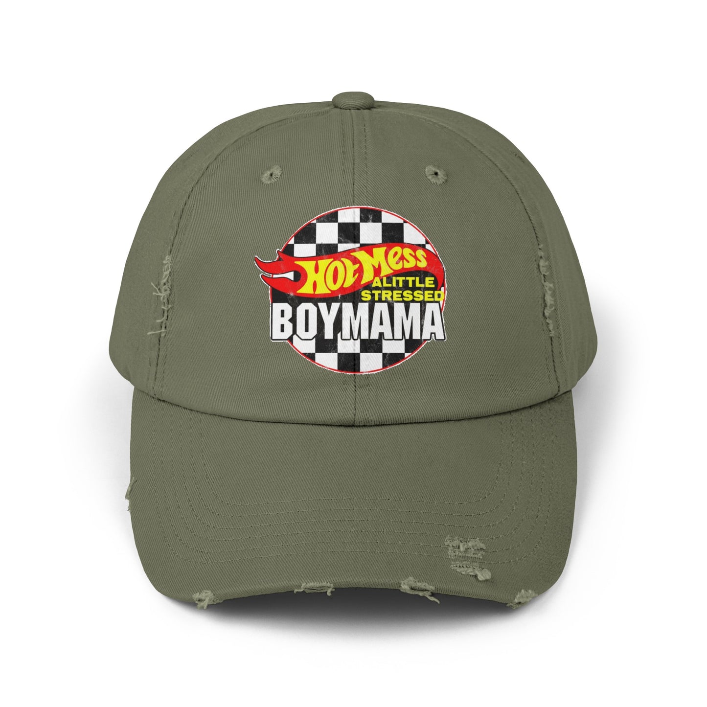 Hot Mess Boy Mama Distressed Cap