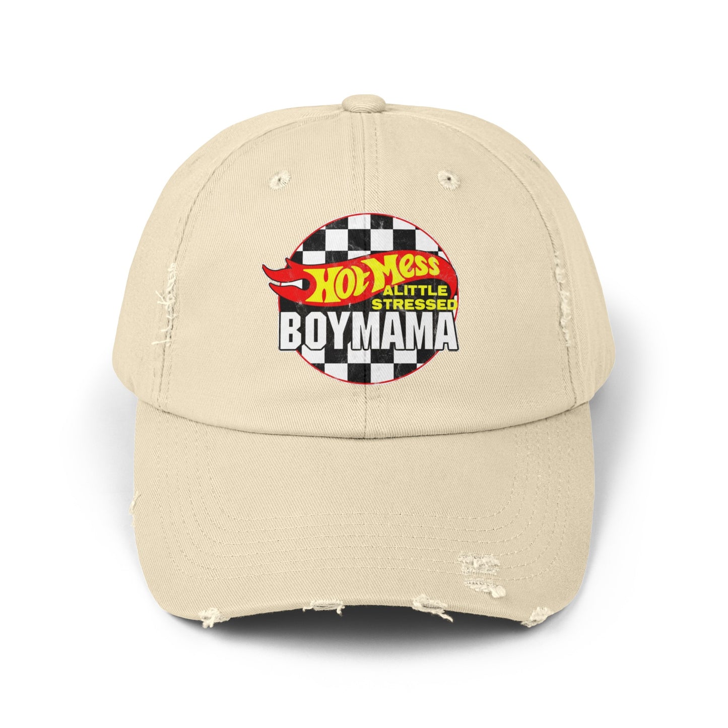 Hot Mess Boy Mama Distressed Cap