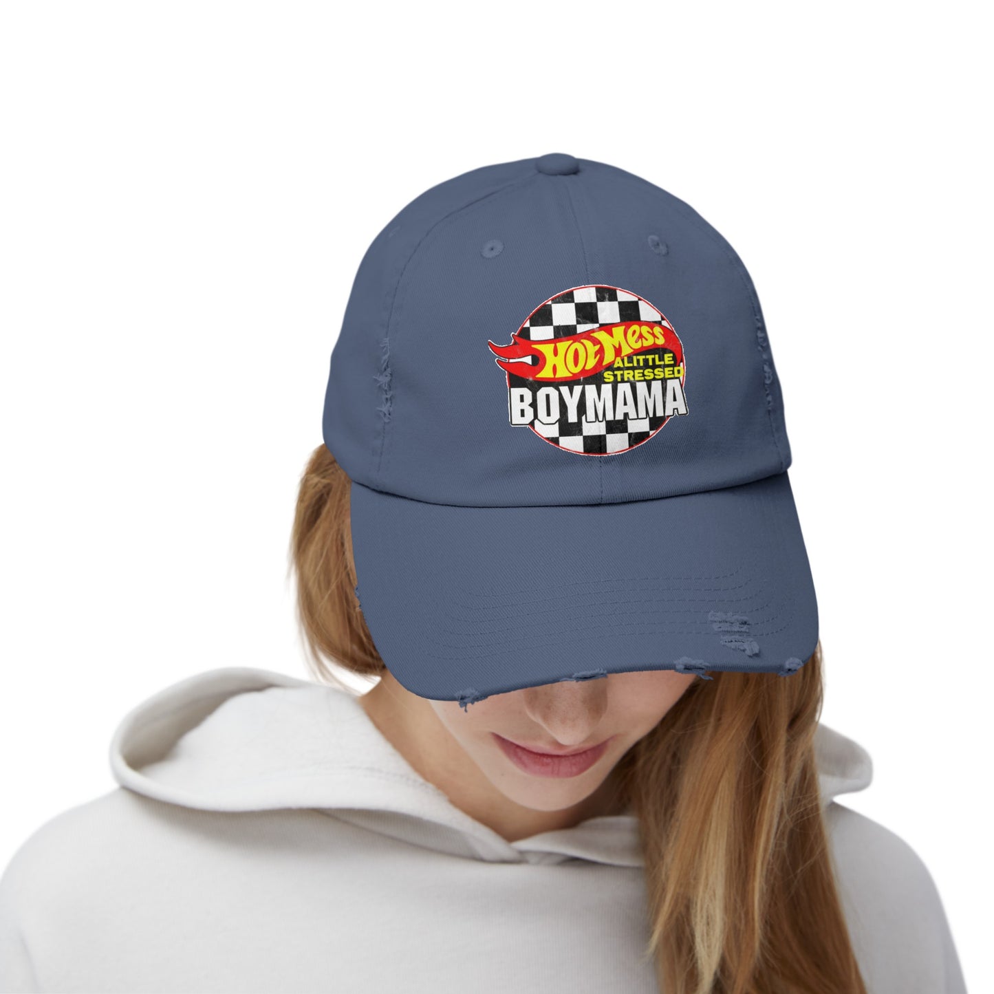 Hot Mess Boy Mama Distressed Cap