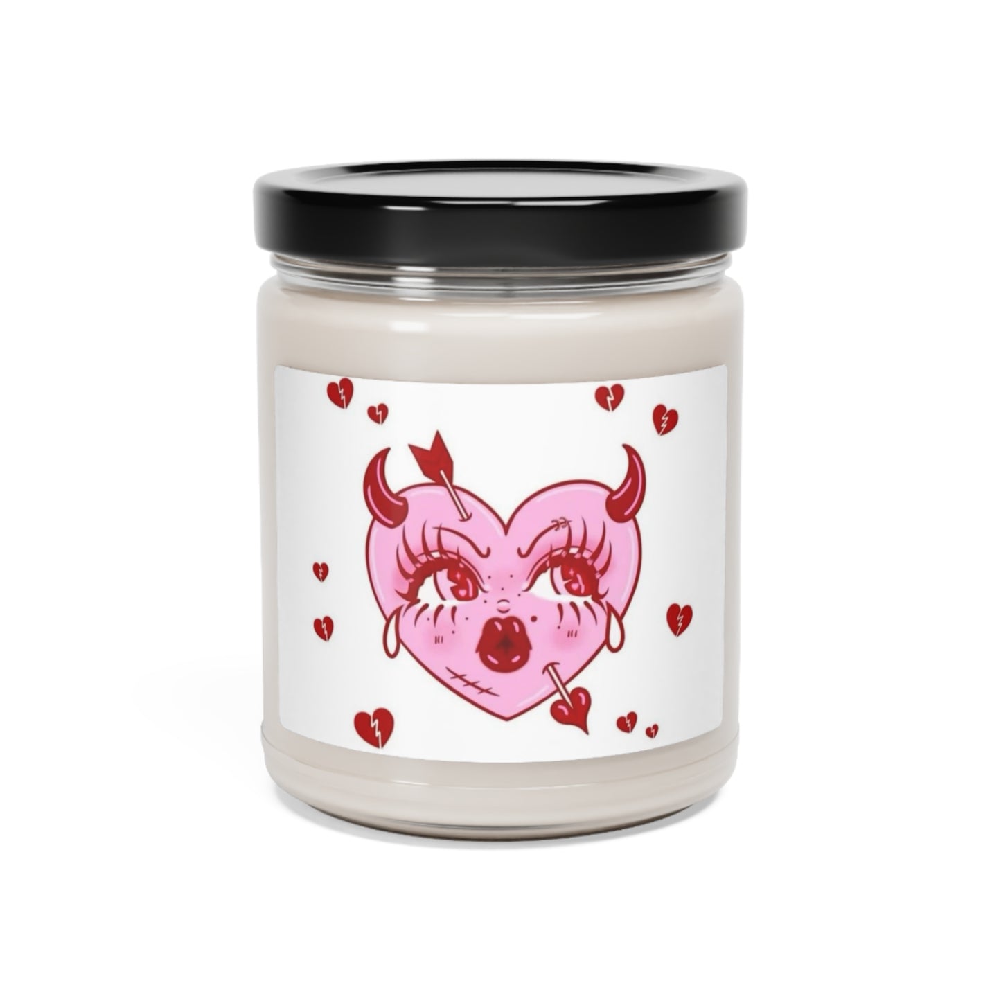 Pink Heart Scented Soy Candle, 9oz