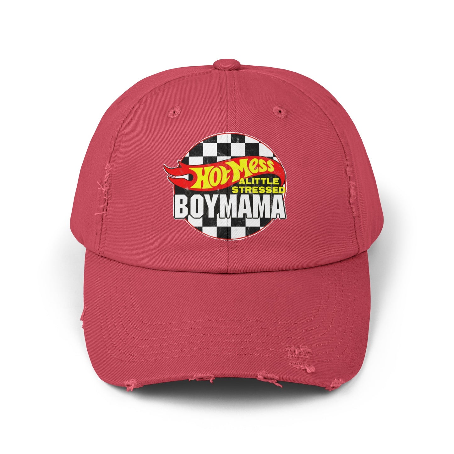 Hot Mess Boy Mama Distressed Cap