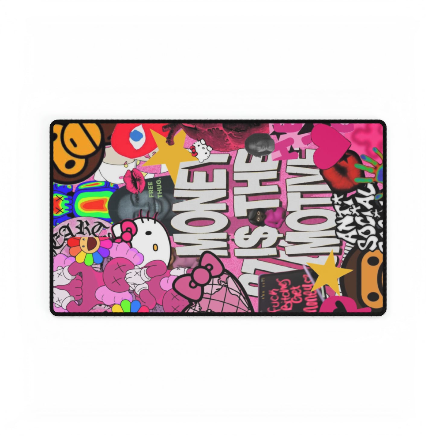 Pink Collage Desk Mat