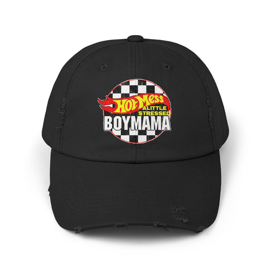 Hot Mess Boy Mama Distressed Cap