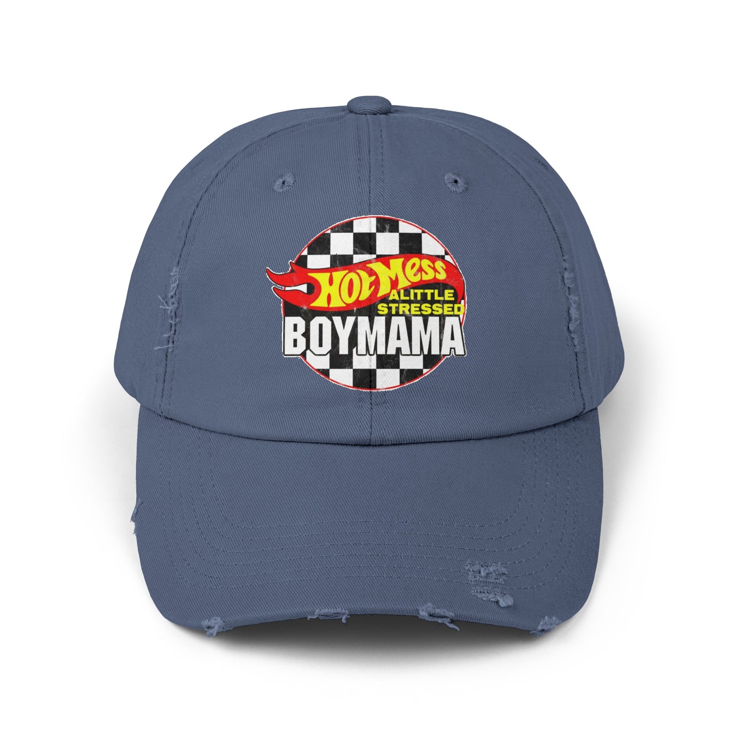 Hot Mess Boy Mama Distressed Cap