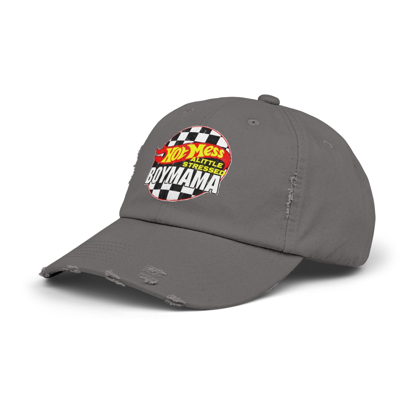 Hot Mess Boy Mama Distressed Cap
