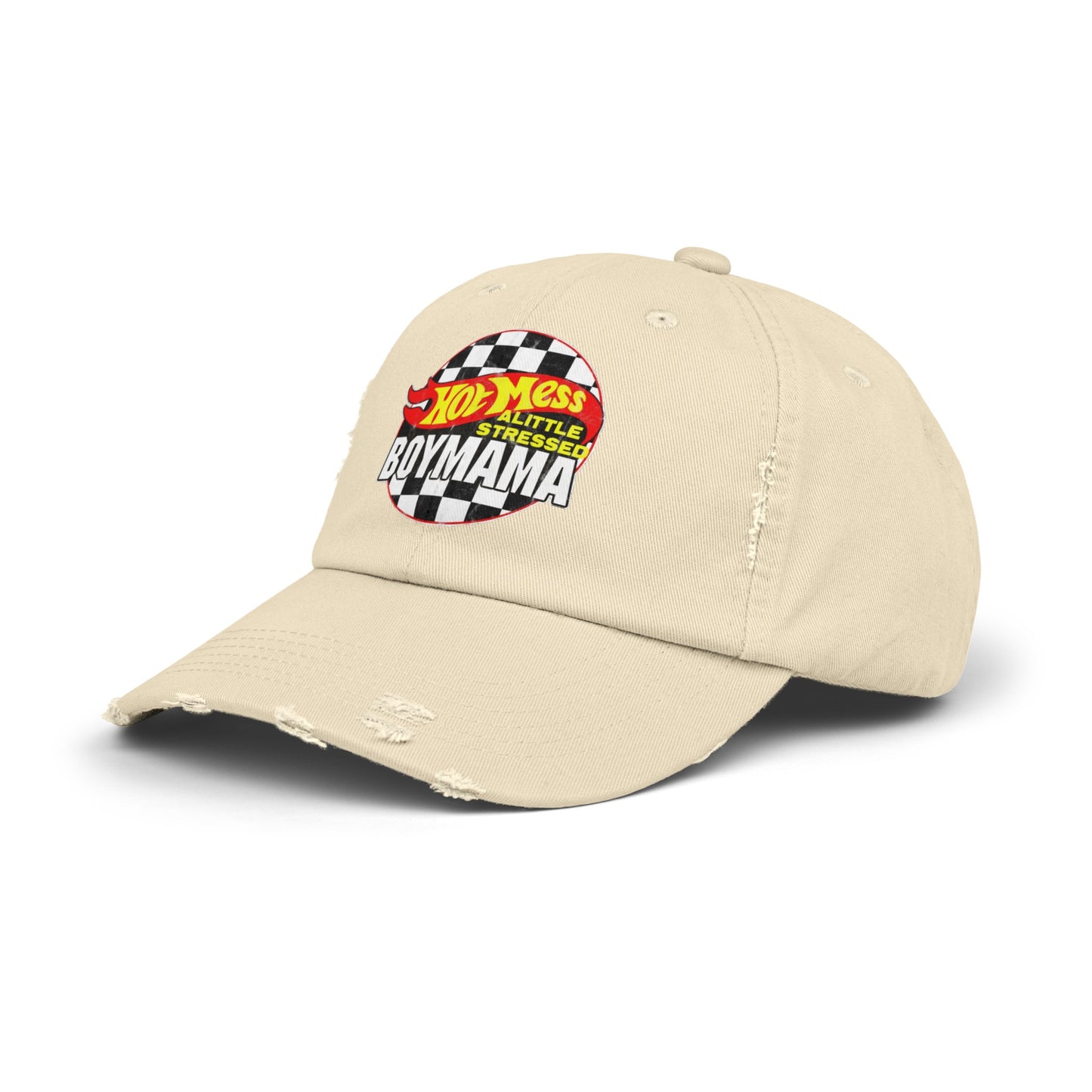 Hot Mess Boy Mama Distressed Cap