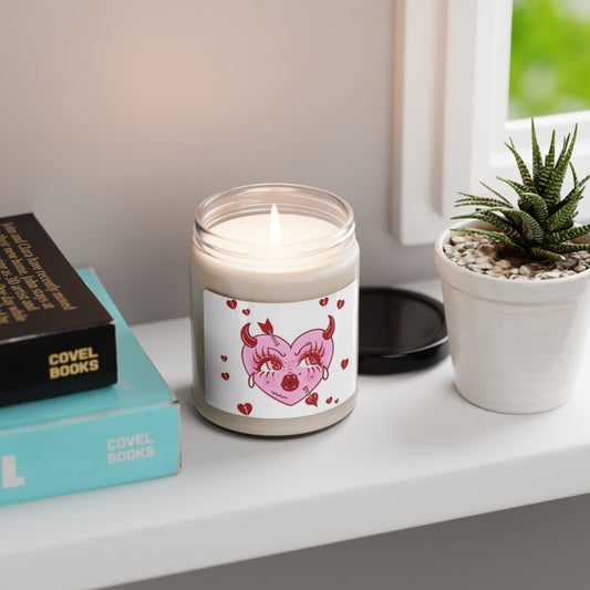 Pink Heart Scented Soy Candle, 9oz