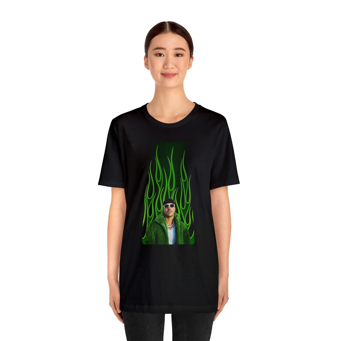 Green Flames Feid Unisex Jersey Short Sleeve Tee