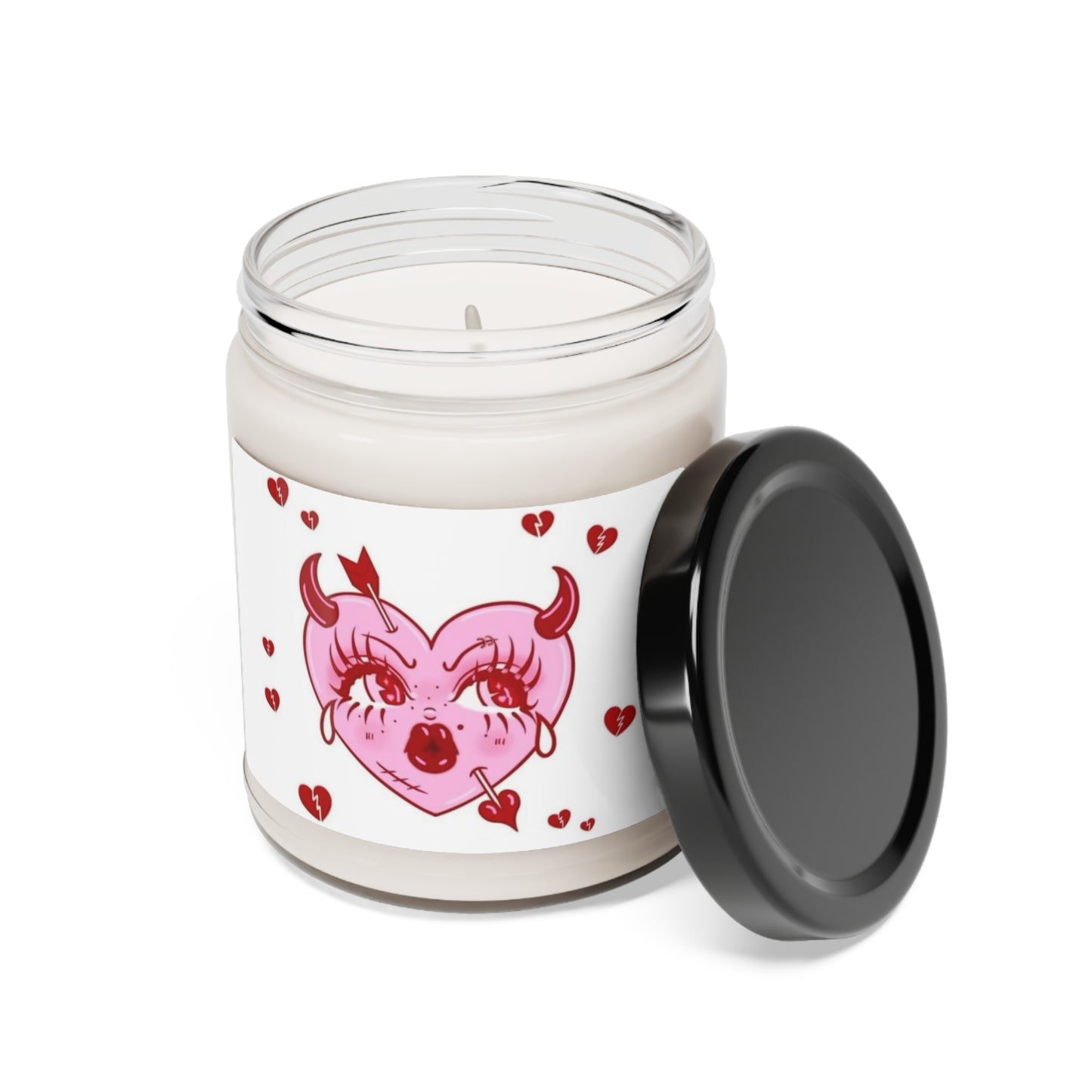 Pink Heart Scented Soy Candle, 9oz